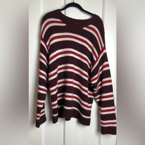 The Great. Pullover Striped Sweater Burgundy/Red/White-Size 1/Small